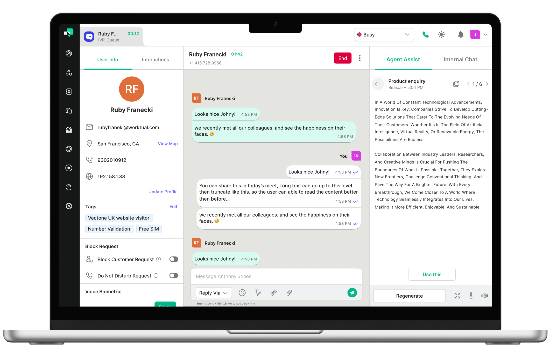 Worktual Virtual Contact Centre assist to integrates digital and voice conversation